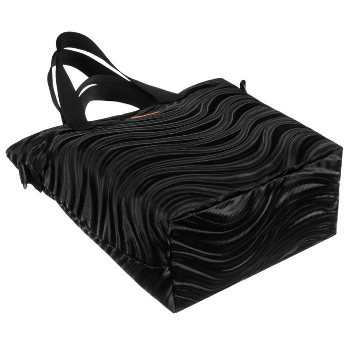 Geantă de damă din poliester negru cu model ondulat - Rovicky PTR-R-TZ15605-2462 BLACK [9]