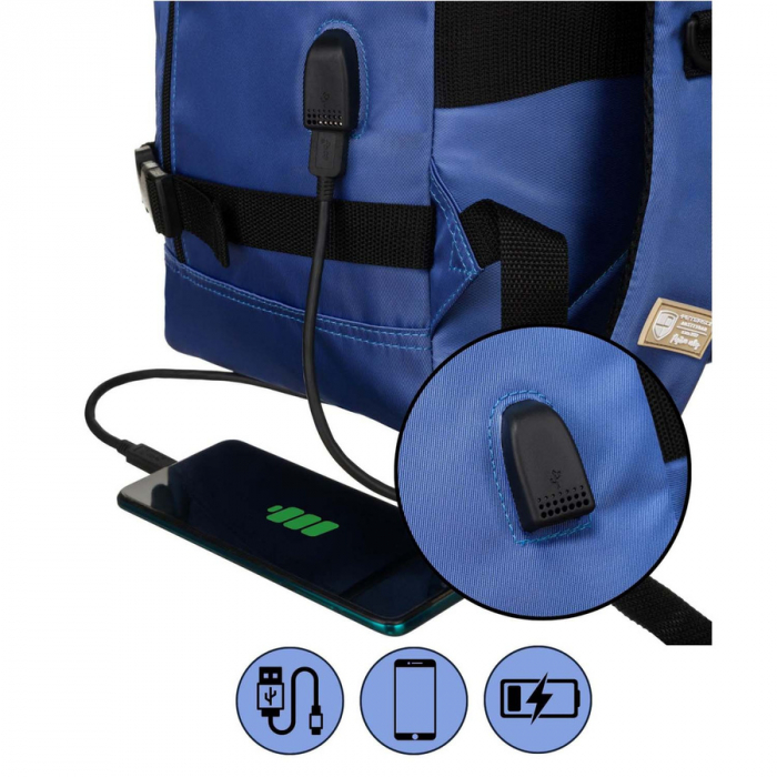 Rucsac de voiaj din poliester impermeabil de culoare albastra cu bretele reglabile - Peterson PTR-PTN APP-6684 BLUE [14]