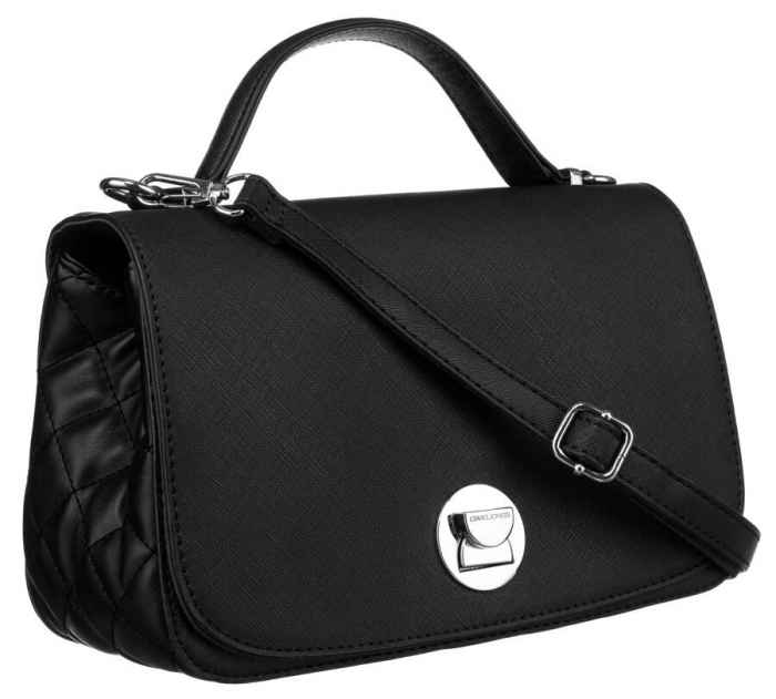 Geantă neagră elegantă, cu laterale matlasate - David Jones PTR-6835-1 BL [1]