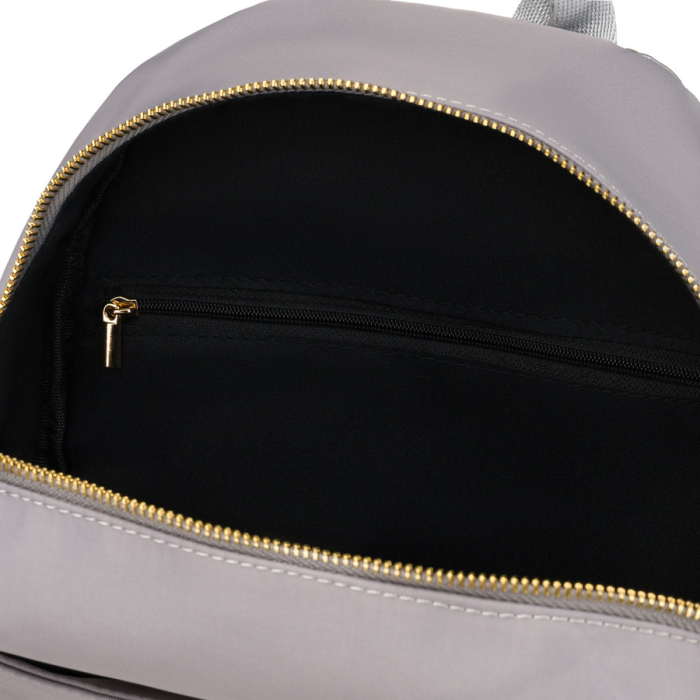 Rucsac gri de damă din nailon și piele ecologică cu buzunar exterior - Peterson PTR-PTN JN-17-0429 GRAY [14]