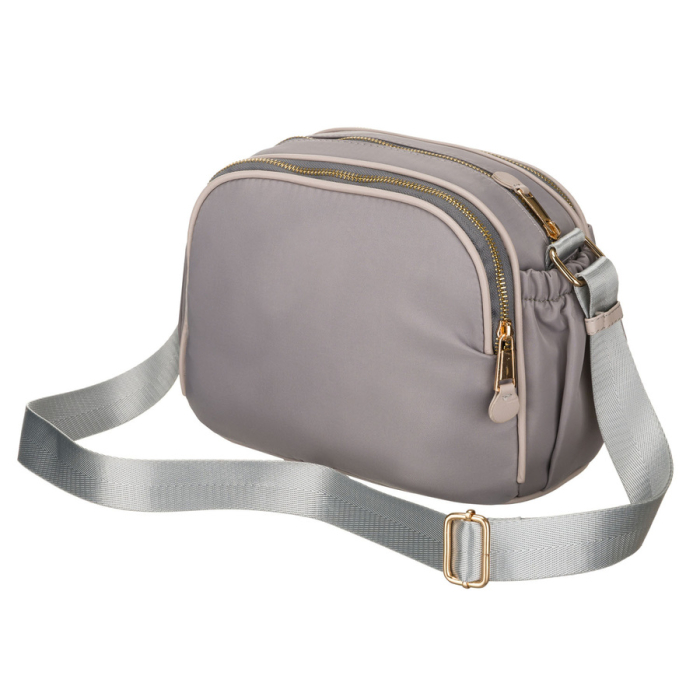 Geantă de damă gri din nylon cu fermoar și clemă magnetică - Peterson PTR-PTN JN-15-0344 GRAY [7]