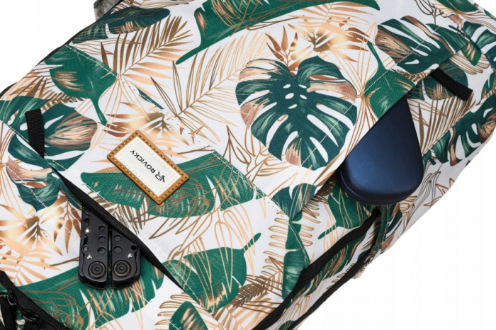 Rucsac clasic de damă din poliester cu model de plante - Rovicky PTR-R-PST-9329 08 [9]
