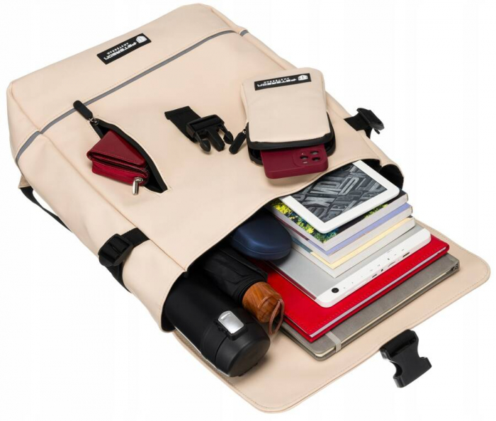 Rucsac solid de oraș din material sintetic cu husă inclusă - Peterson PTR-PTN EB97-6533 BE [8]