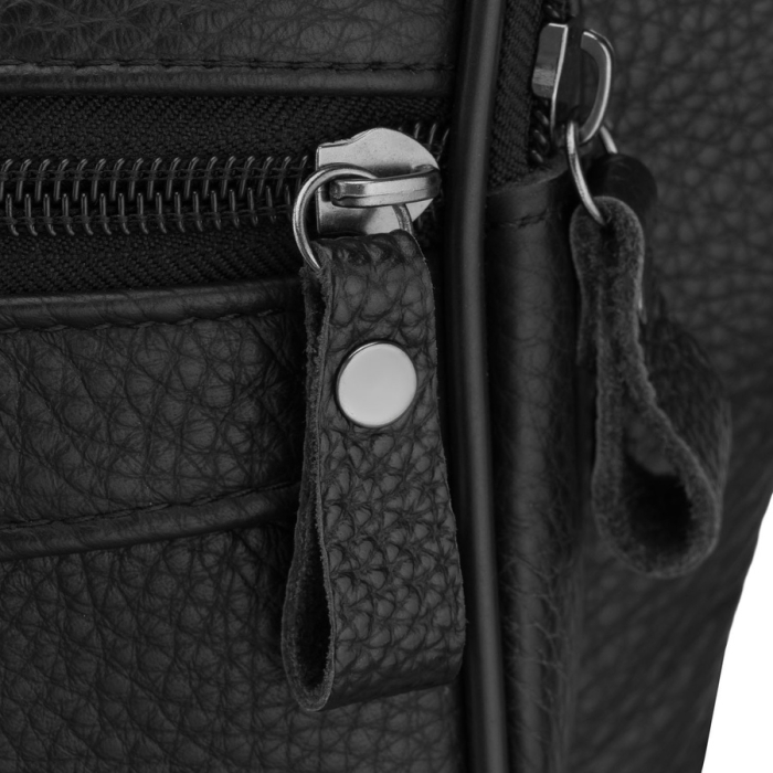 Borsetă bărbătească din piele neagră cu închidere cu fermoar - Rovicky PTR-R-ST7-05-7618-BLACK [5]