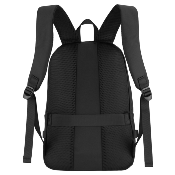 Rucsac mare din poliester negru cu închidere cu fermoar și compartiment pentru laptop - Peterson [9]