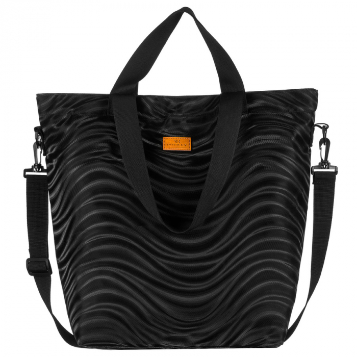 Geantă de damă din poliester negru cu model ondulat - Rovicky PTR-R-TZ15605-2462 BLACK [2]
