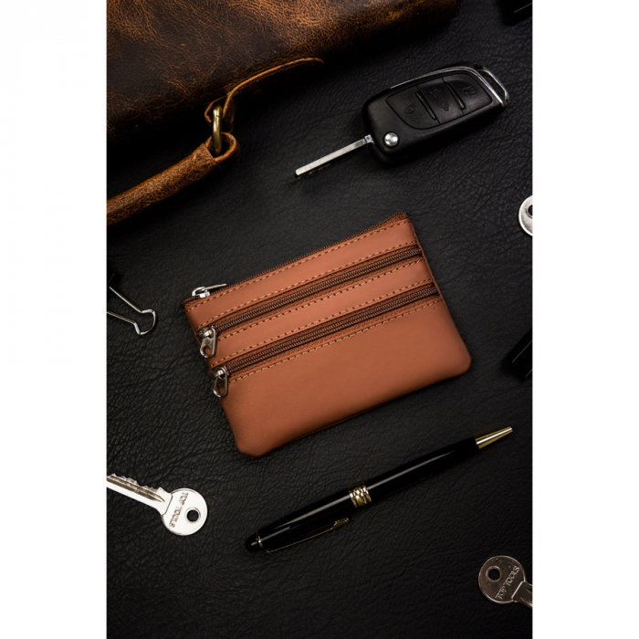 Husa pentru chei din piele de culoare maro deschis PTR-34800-ACL-1190 TAN&F [2]
