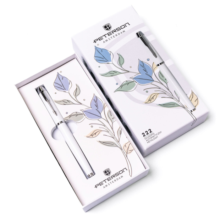 Pix metalic alb și argintiu cu mină neagră - Peterson PTR-PTN 222-GB WHITE-SIL [1]