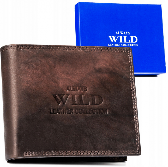 Portofel barbati din piele naturala Always Wild PTR-AW-N7-MAL-0196 D.BRO [12]