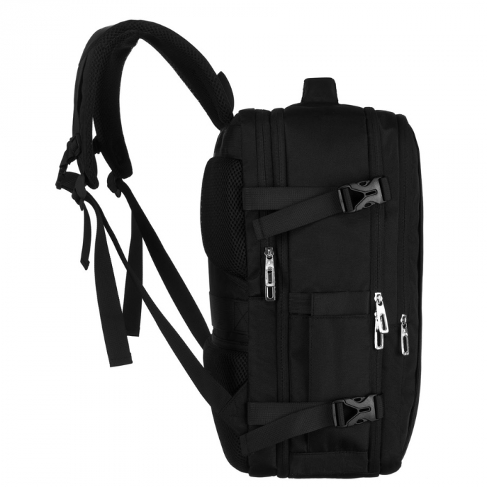 Rucsac negru de călătorie cu spațiu pentru laptop, perfect pentru bagajul de mână în avion - Peterson PTR-PTN 24403-6935 BLACK [4]