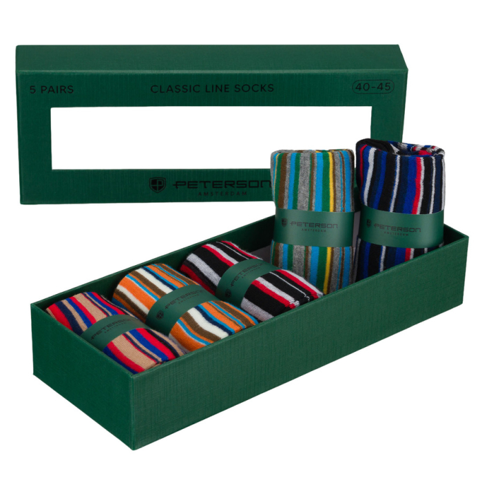 Set de 5 perechi de șosete bărbătești cu dungi, mărimi 40-45 - Peterson PTR-PTN SML-S5-40-45-PA1 [2]