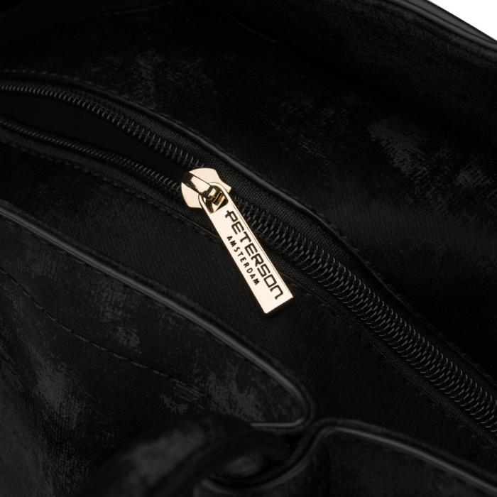 Geantă mare de damă, neagră, din piele ecologică - Peterson PTR-PTN TOR-ALE-25 BLACK [7]