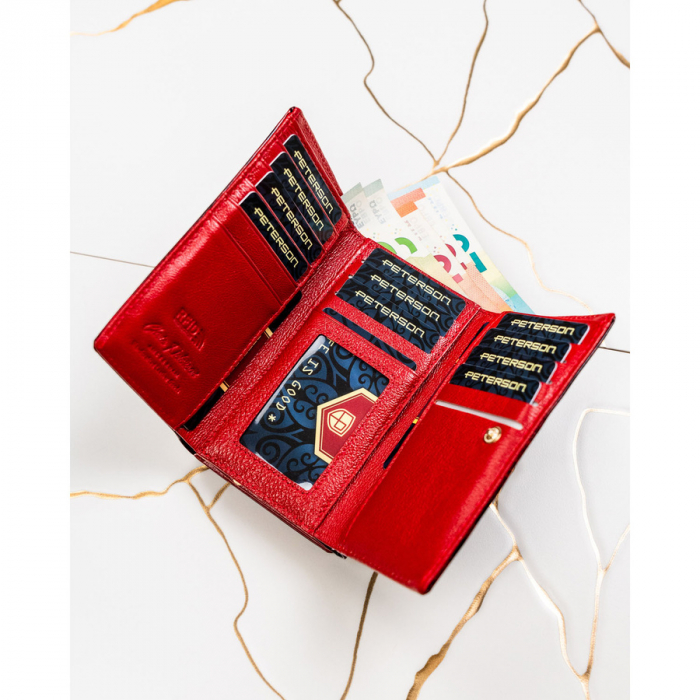 Portofel din piele pentru femei Peterson PTR-PTN PS108-TDS RED [8]
