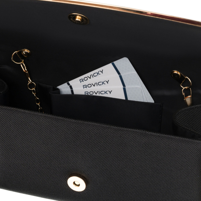 Geantă de damă neagră, elegantă, din material sintetic - Rovicky R-XS028-2-0627 BLACK [6]