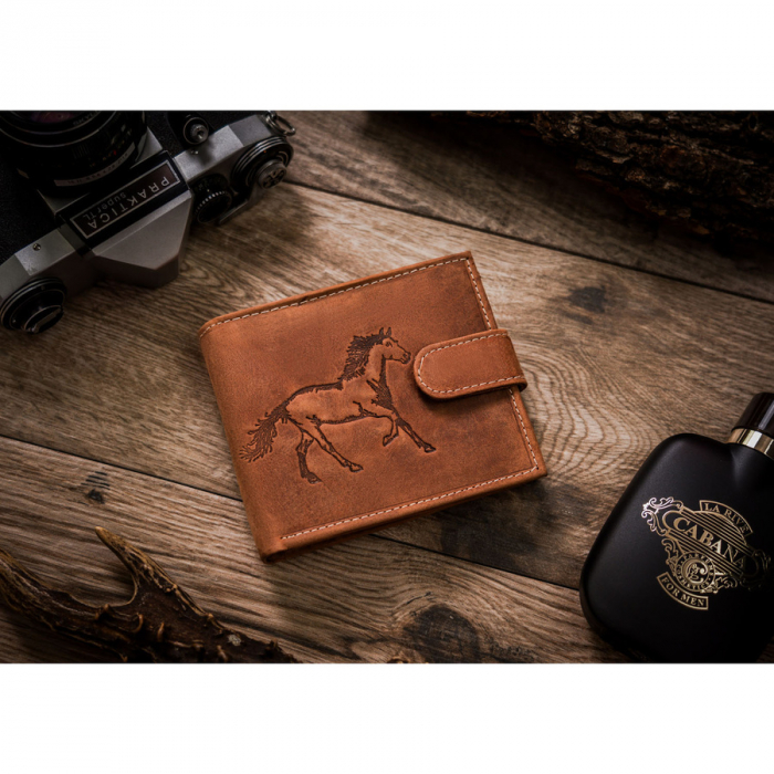 Portofel din piele naturala pentru barbati PTR-N992L-CHM-HORSE-BL C [2]