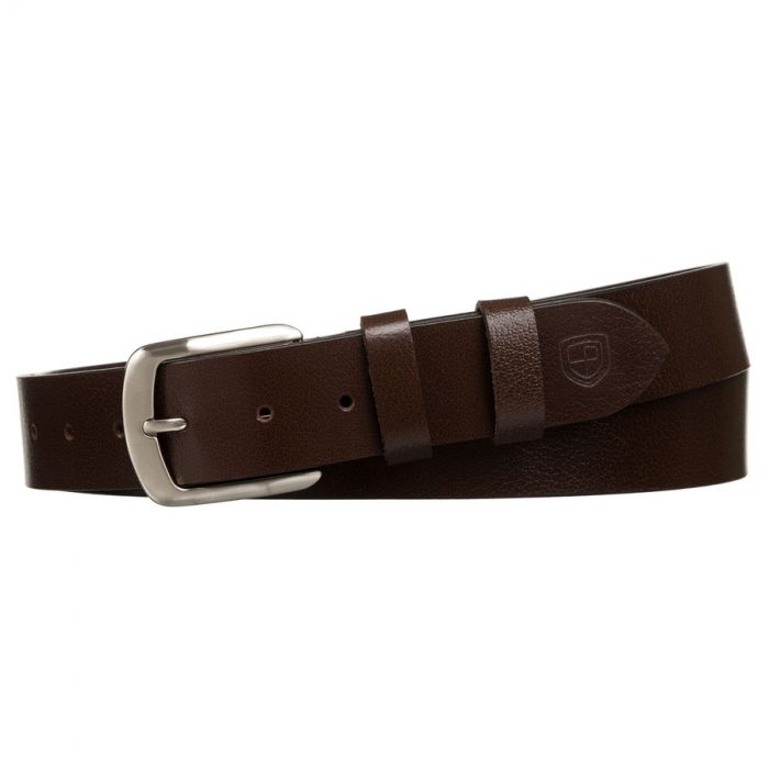 Curea bărbătească lată din piele , cu cataramă clasică - Peterson PTR-PTN LTP-TWT-85 BRO [2]