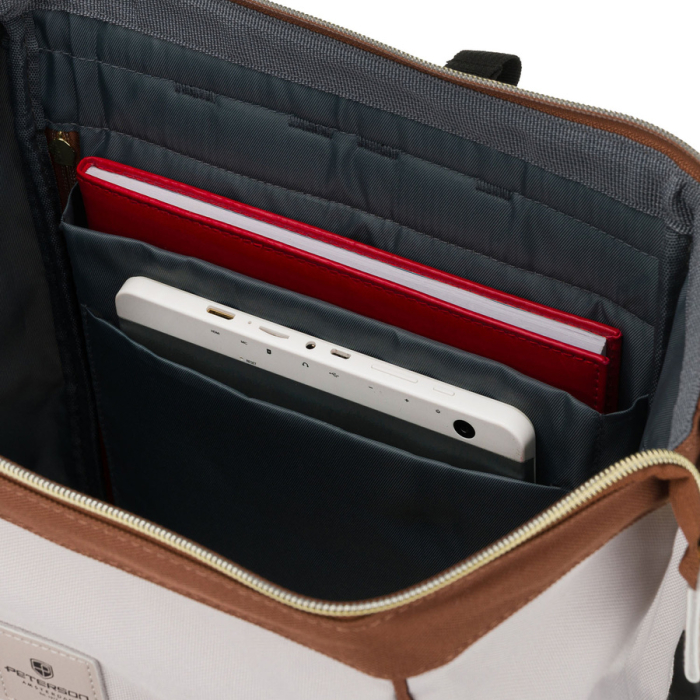 Rucsac de damă din poliester bej și maro cu compartiment pentru laptop - Peterson PTR-PTN ALFA BR-BE [7]