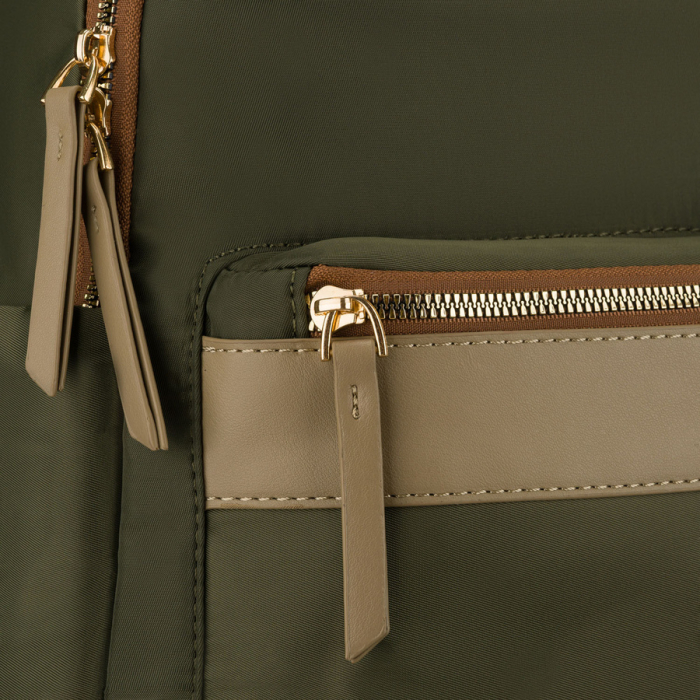 Rucsac verde, urban, pentru femei, din poliester, cu fermoare - Peterson PTR-PTN JN-11-0177 GREEN [13]