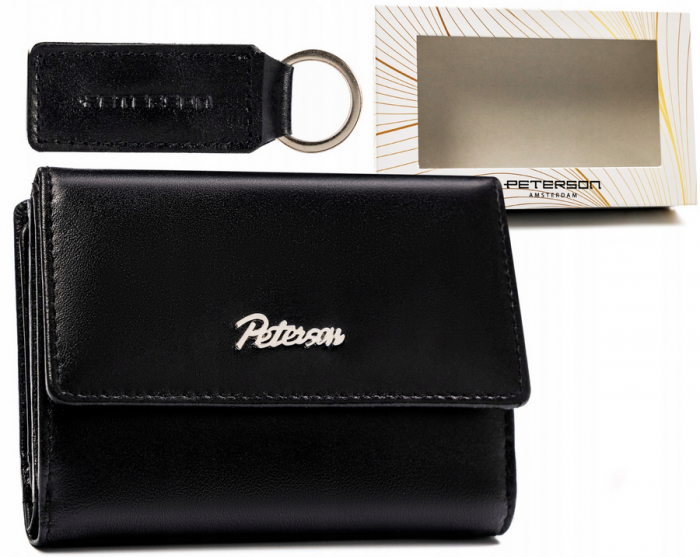 Set cadou portofel de damă din piele cu închizătoare și breloc - Peterson PTR-PTN SET-D-66-KCS-254 [12]