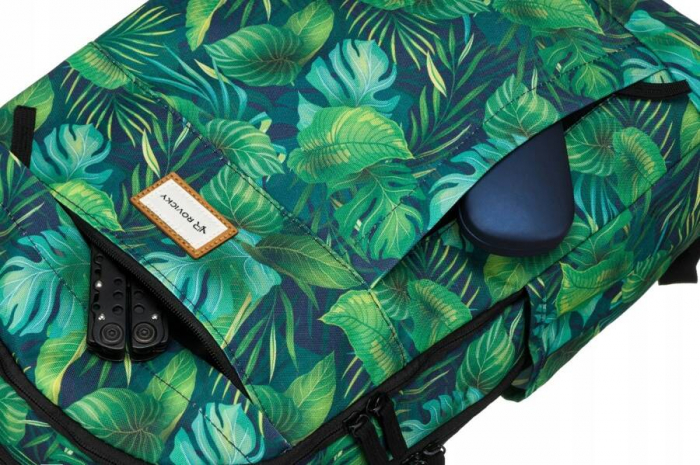 Rucsac clasic de damă din poliester cu model de plante - Rovicky PTR-R-PST-9275 03 [8]