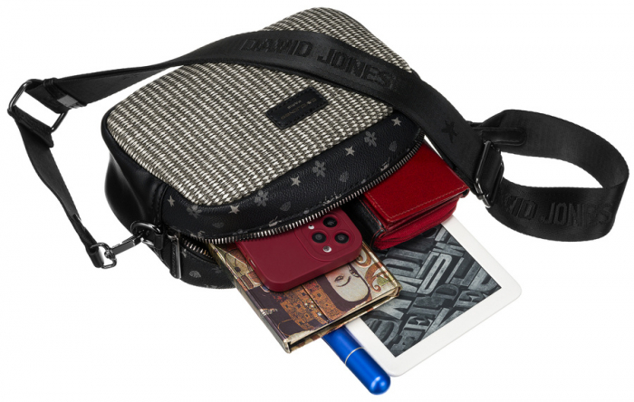 Geanta messenger de dama mica din piele ecologica - David Jones PTR-6875-1 BL [7]