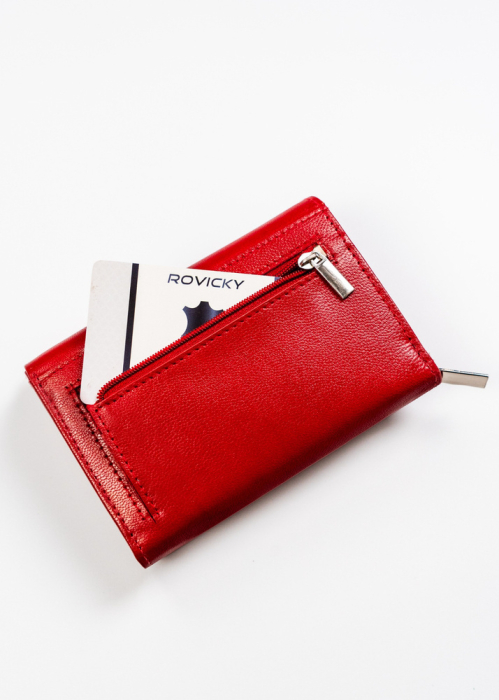 Portofel clasic de damă din piele naturală - Rovicky PTR-R-RD38-GCL-BL RED [6]