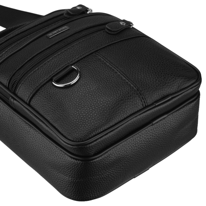 Geantă bărbătească din piele naturală de culoare neagră - Rovicky PTR-R-ST7-01-7571-BLACK [9]