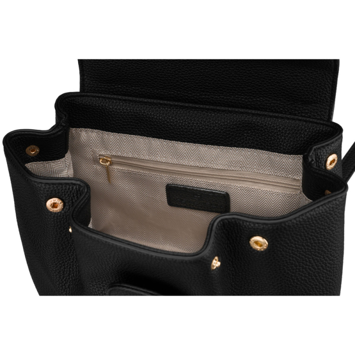 Geantă de damă tip messenger din piele ecologică neagră cu buzunar exterior - Peterson PTR-PTN TOR-ALE-28 BLACK [6]