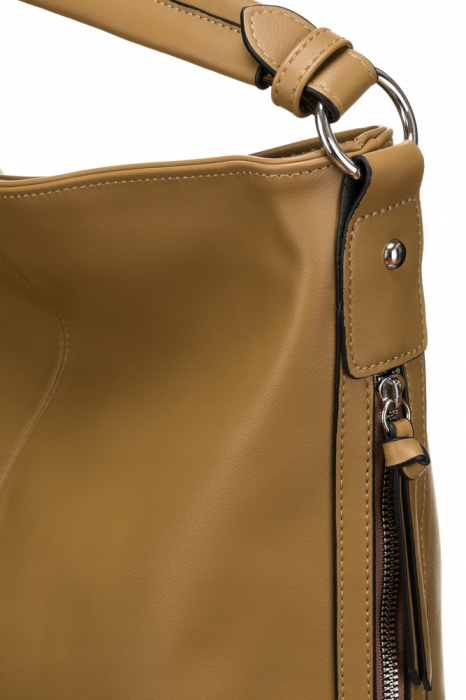 Geanta shopper de dama clasica din piele ecologica - Rovicky PTR-R-073-03-0461 BEI [5]