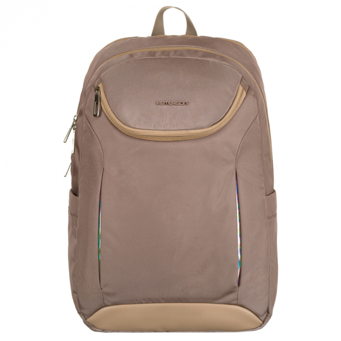 Rucsac încăpător și sport, confecționat din nailon bej, suspendat pe bretele reglabile - Peterson PTR-PTN 24400-6928 BEIGE [3]