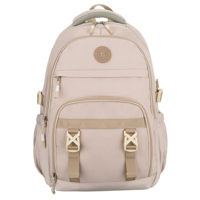 Rucsac școlar bej, la modă, din poliester, cu bretele reglabile - Peterson PTR-PTN 8594-1389 BEIGE [2]