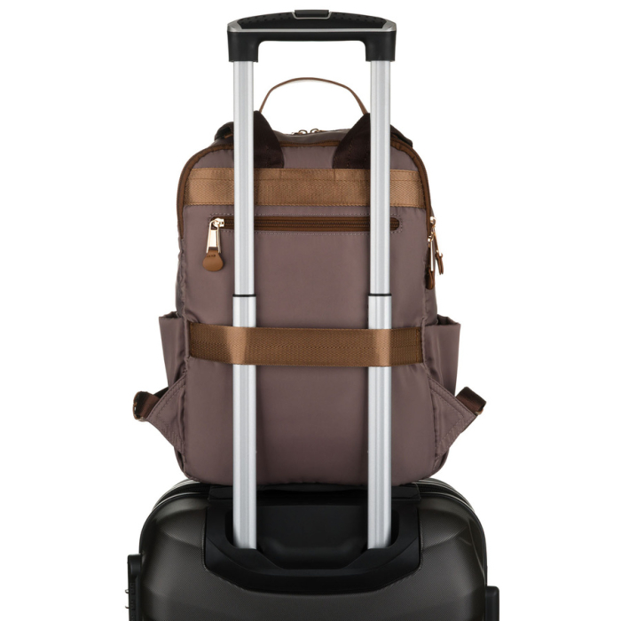 Rucsac bej pentru femei din nailon cu bretele reglabile - Peterson PTR-PTN JN-09-0061 BEIGE [12]