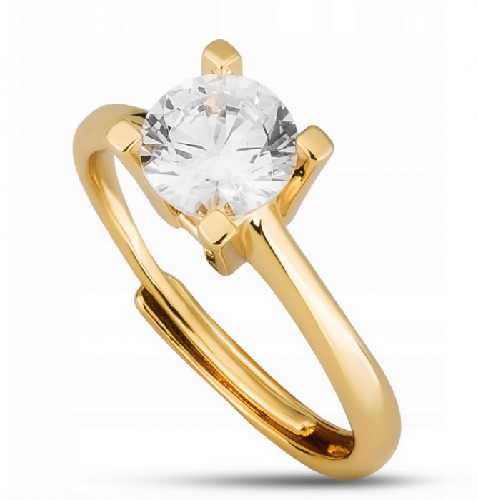 Inel placat cu aur si piatra zirconiu cubic - Peterson PTR-RIN-001-5697 GOLD [7]