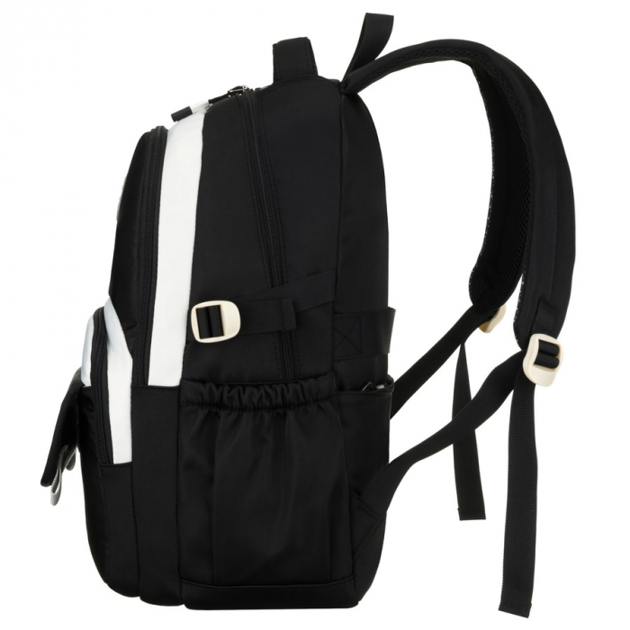 Rucsac școlar pentru copii din poliester, negru, cu compartiment pentru laptop, rezistent la umezeală - Peterson PTR-PTN 8592-1365 BLACK [4]
