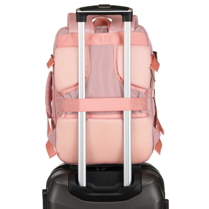 Rucsac cu spațiu pentru laptop roz, suspendat pe bretele reglabile - Peterson PTR-PTN 24403-6942 PINK [9]