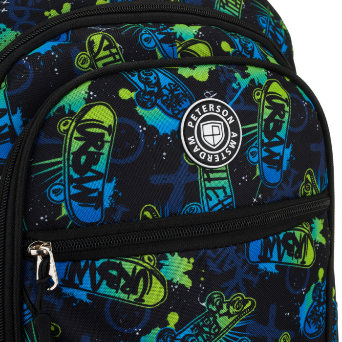 Rucsac școlar din poliester cu model de skateboard - Peterson PTR-PTN BIEDRONKA B25 [9]