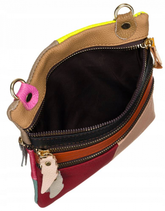 Geanta de dama patchwork din piele naturala PTR-1718-SKL-6922 MULTI [5]