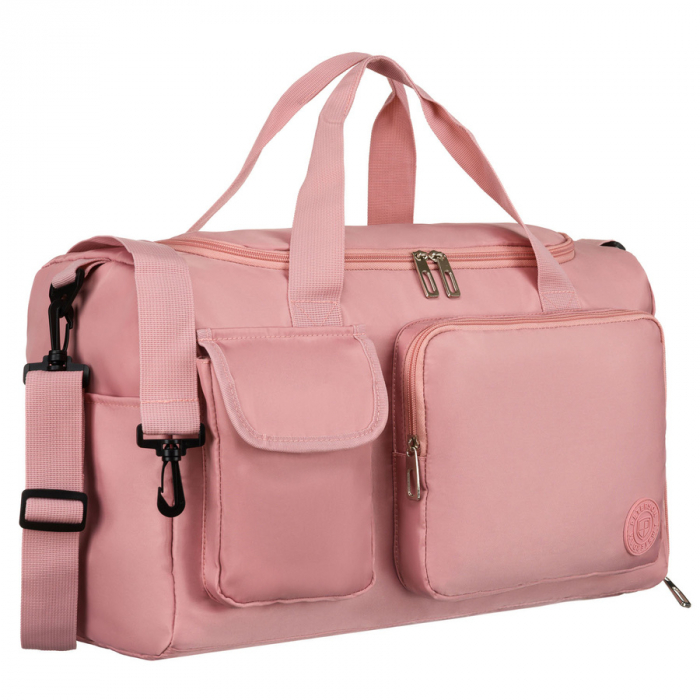 Geantă de voiaj roz din poliester cu buzunare exterioare - Peterson PTR-PTN 23032-8298 PINK [1]