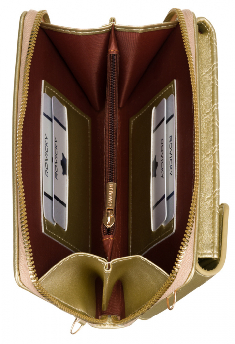 Mini geanta-portofel de dama din piele ecologica - 4U Cavaldi PTR-M-09-1187 GOLD [6]