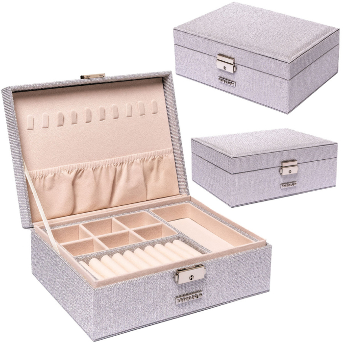 Cutie de bijuterii din argint cu cheie și zăvor - Peterson PTR-PTN SZK-11-5943 SILV [1]