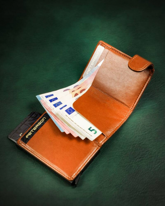 Portcard barbati din piele naturala Peterson PTR-PTN 122611906 KONIAK [8]
