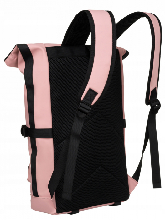 Rucsac sport roll-top de culoare roz, inchis cu catarama si fermoar - Peterson PTR-PTN NAIROBI-9169 PIN [7]