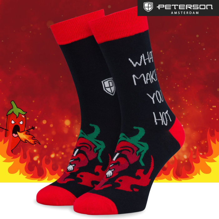 Set de șosete bărbătești în mărimile 38-44 cu model cu chili - Peterson PTR-PTN SML-S3W-CH-38-44 [12]