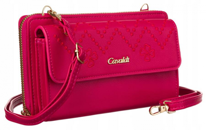 Poșetă-portofel elegant cu curea lungă - 4U Cavaldi PTR-M-13-1286 MAGENTA [1]