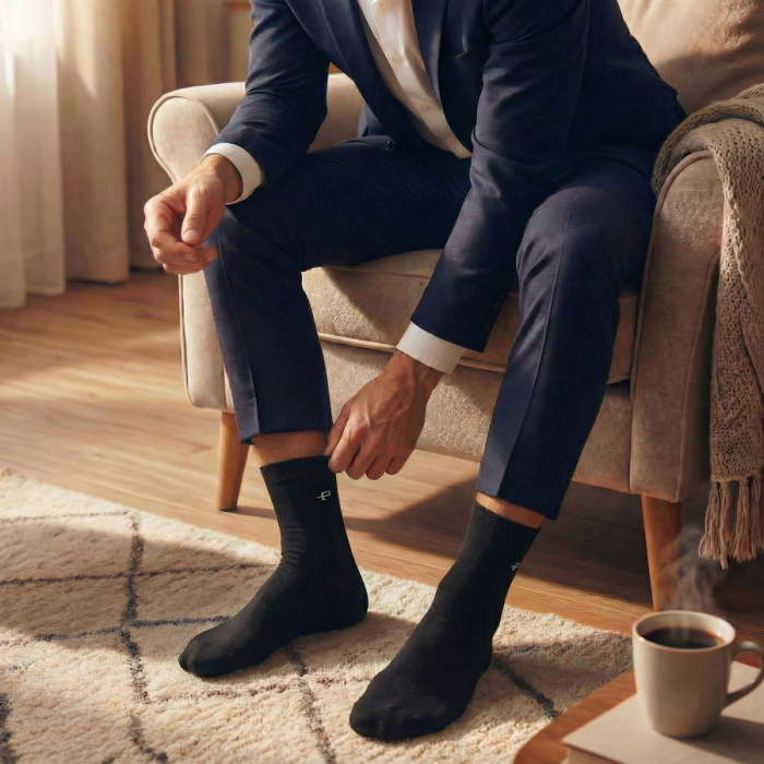 Set multicolor de șosete bărbătești în mărimile 40-45, confecționate din bumbac și elastan - Peterson PTR-PTN SML-S5-40-45-BNG [7]