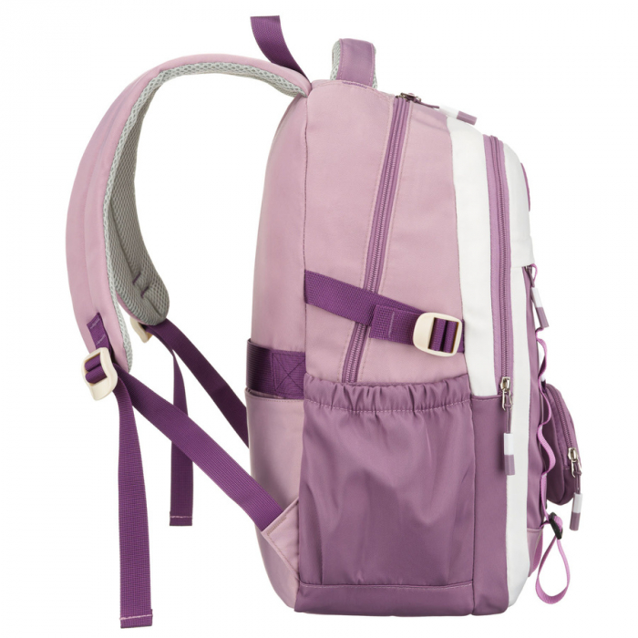 Ghiozdan școlar din poliester, alb și violet, cu bretele reglabile - Peterson PTR-PTN 8603-1303 PURPLE [3]