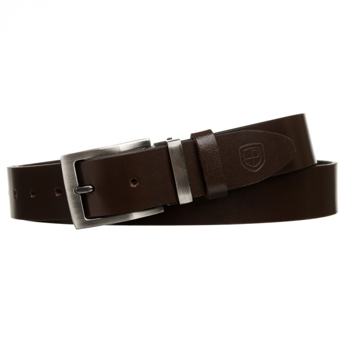 Curea bărbătească lată din piele naturală cu cataramă clasică - Peterson PTR-PTN LTP-TEX-85 BR [2]