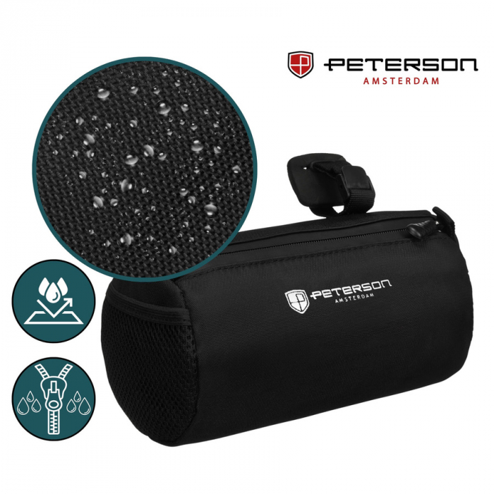 Geantă de bicicletă neagră, impermeabilă, pentru ghidon - Peterson PTR-PTN ML08-FAB-7684 BL [4]