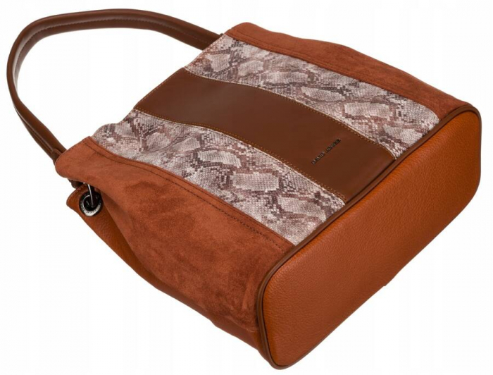 Geanta de dama din piele ecologica cu model de sarpe - David Jones PTR-6885-4 COG [8]
