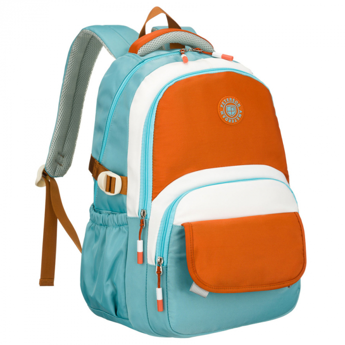 Rucsac școlar albastru și portocaliu rezistent la umezeală cu compartiment pentru laptop - Peterson PTR-PTN 8592-1358 BLUE [2]